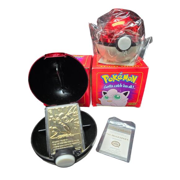 Pokémon Pokeball Jigglypuff Limited Edition Gold Plated 23K Pokemon Card 2 Sets - Picture 1 of 9